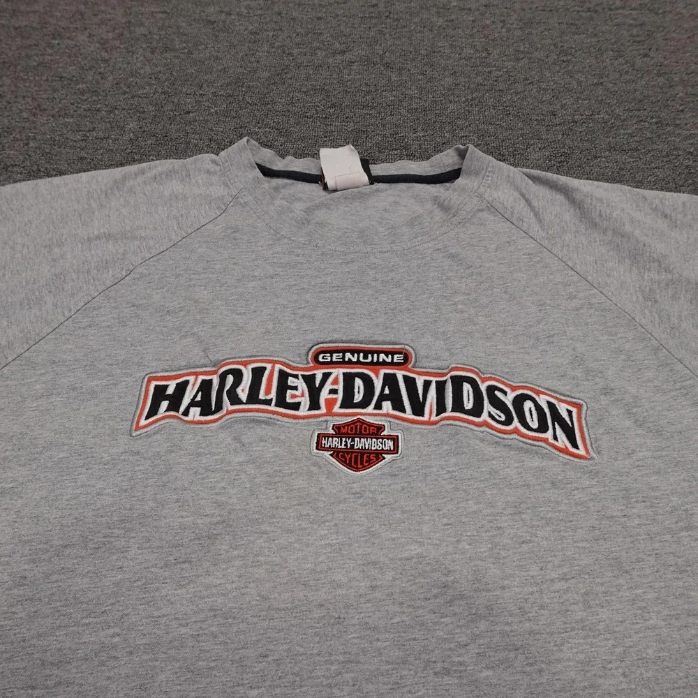 Harley-Davidson Shirt Mens 3XL Gray Genuine Logo Graphic Motorcycle Biker Tee